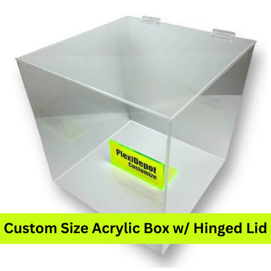 Acrylic Box With Hinged Top Lid - Custom Size