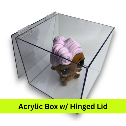 Acrylic 5-Sided Box w/ Hinged Lid