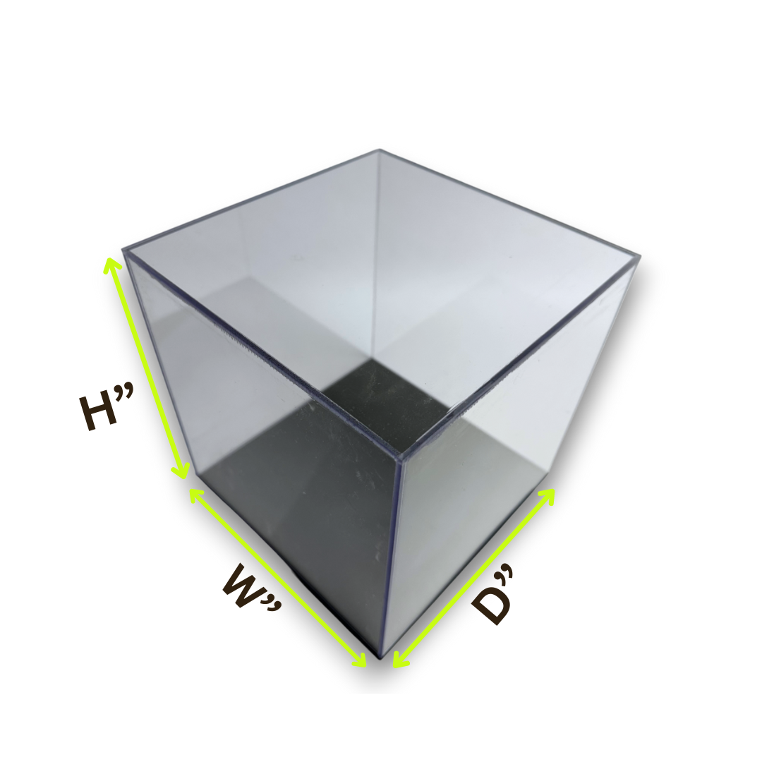 Caja de acrílico con base negra - Tamaño personalizado