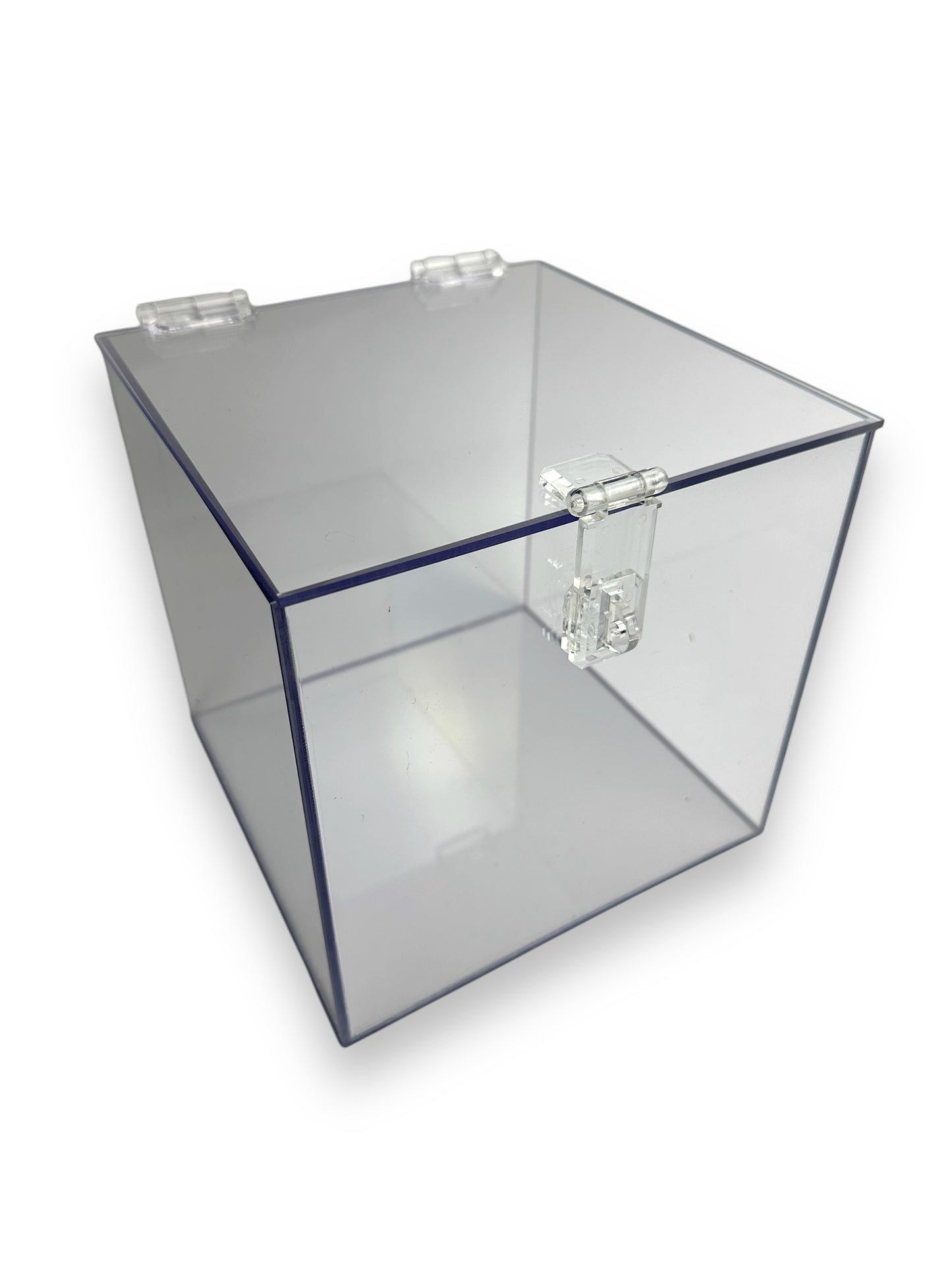 Acrylic box with hinged top lid and hasp custom size