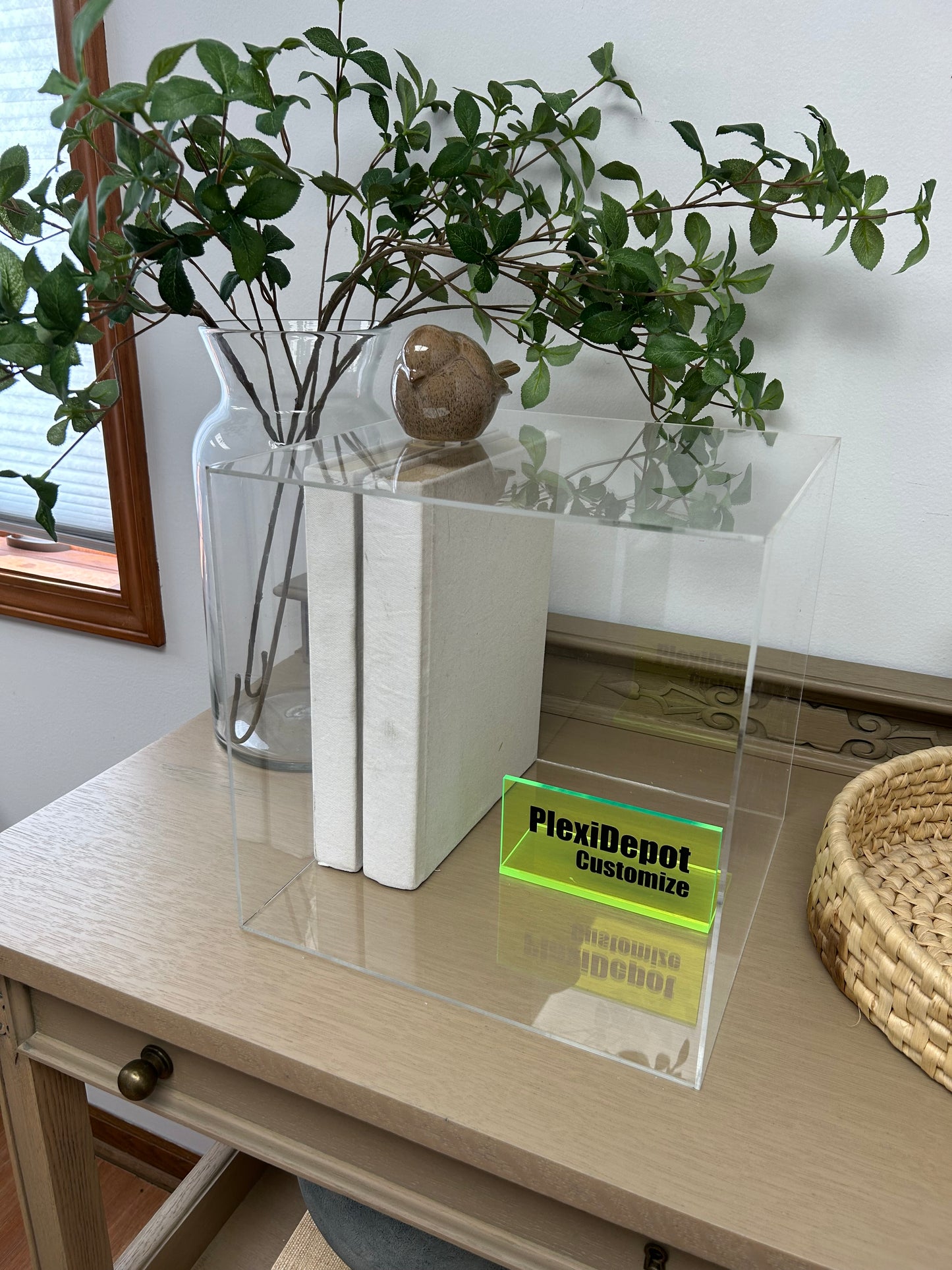 Caja de acrílico transparente de 5 lados - Tamaño personalizado