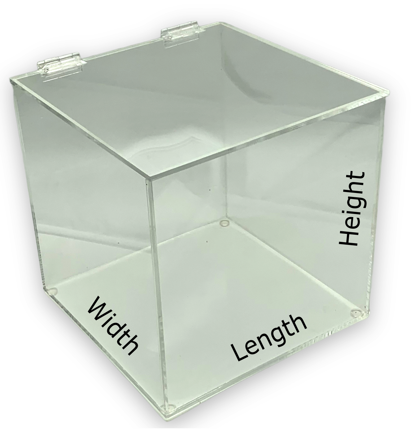 Plexiglass Lucite Box With Hinged Top Lid - Custom Size