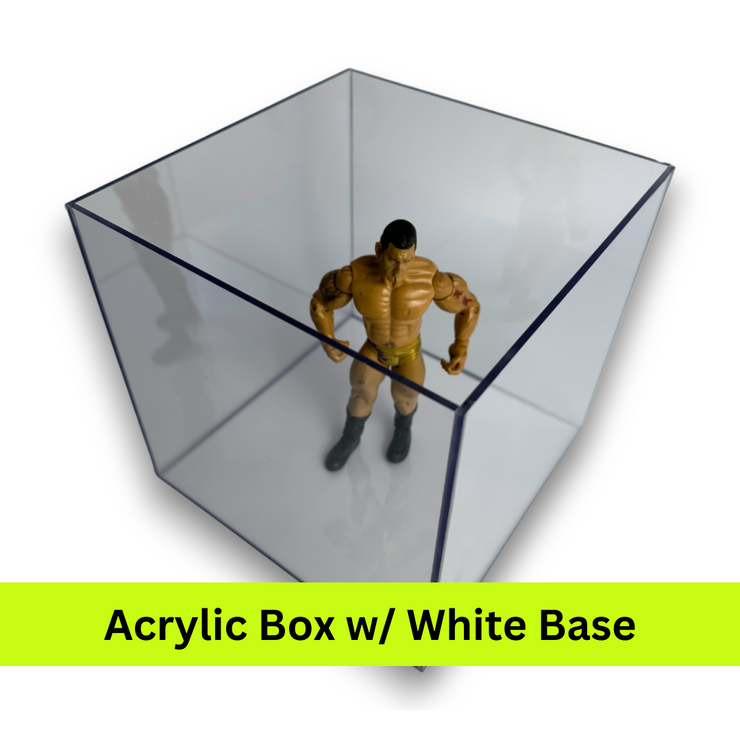 Acrylic 5-Sided Box w/ White Base