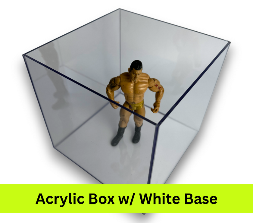 Acrylic 5-Sided Box w/ White Base