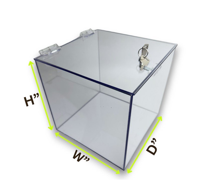 Acrylic 5-Sided Box w/ Cam Lock