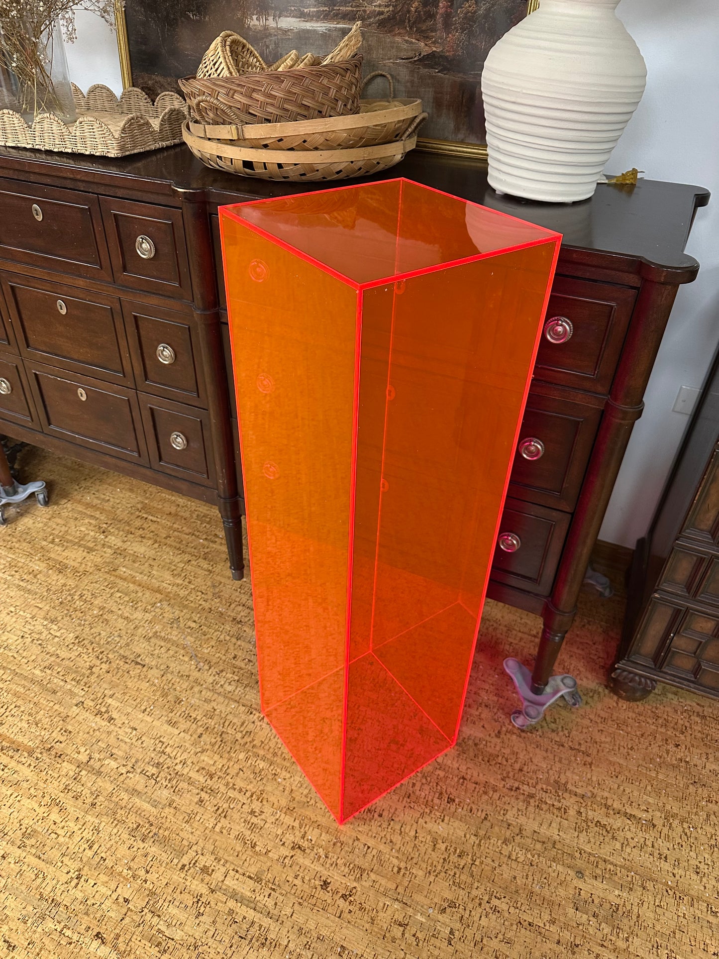 Custom Made Fluorescent Pink Acrylic Display Box 