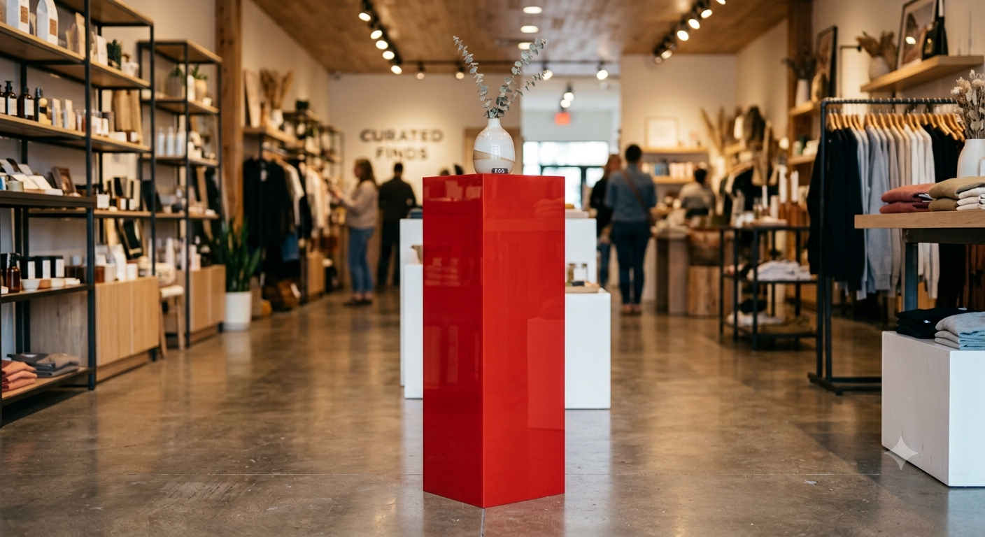 Custom Made Red Acrylic Pedestals