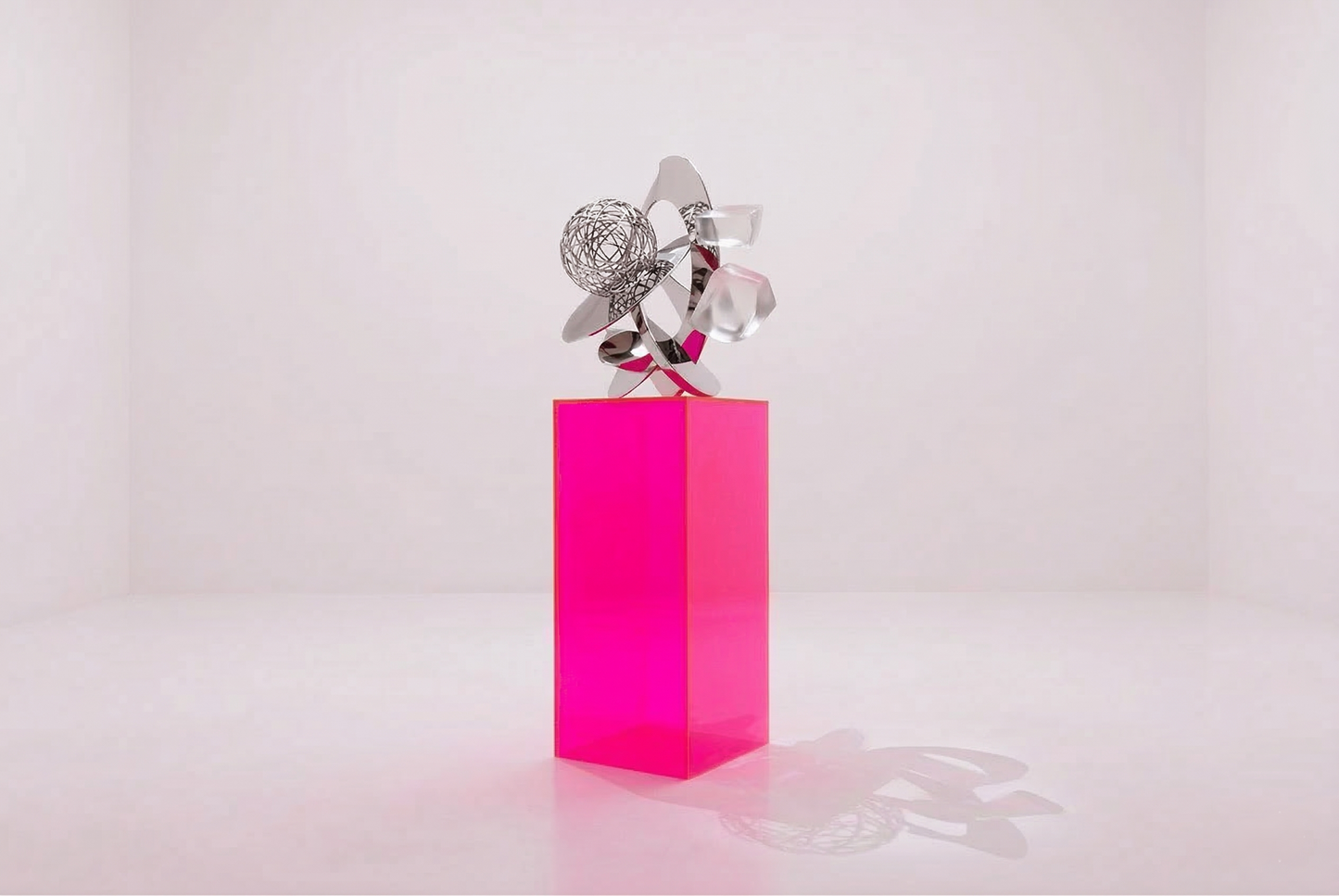 Fluorescent Pink Acrylic Display Pedestals