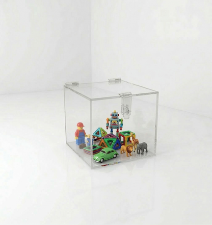 Clear Acrylic 5-Sided Box w/ Hasp Lock