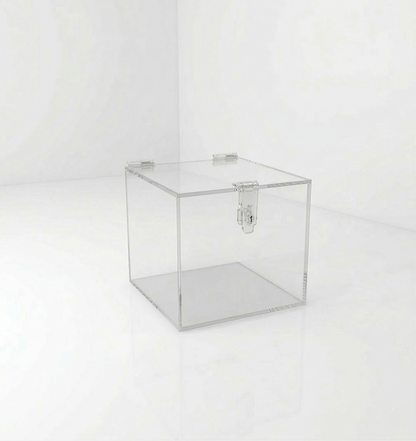 Clear Acrylic 5-Sided Box w/ Hasp Lock