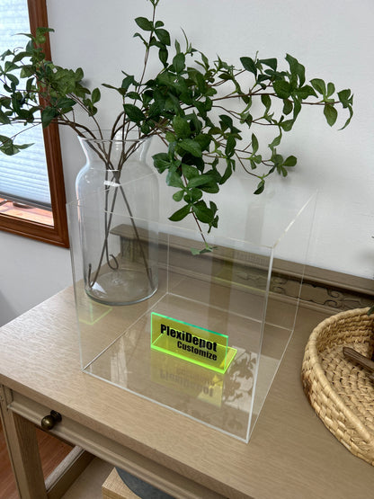 Clear 5 Sided Acrylic Box - Custom Size