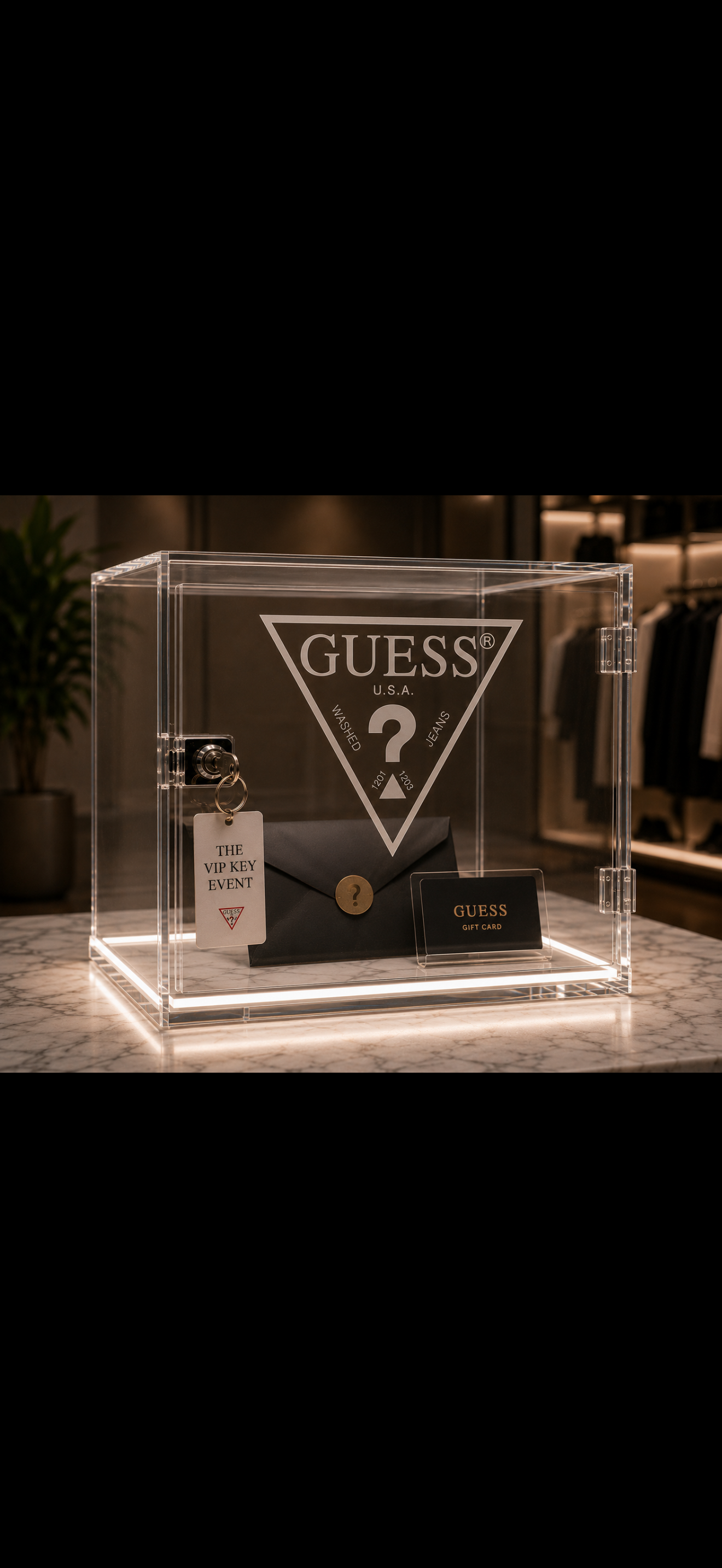 Custom Made Acrylic Boxes With Camlock And UV Printed Logo / LED Light Base