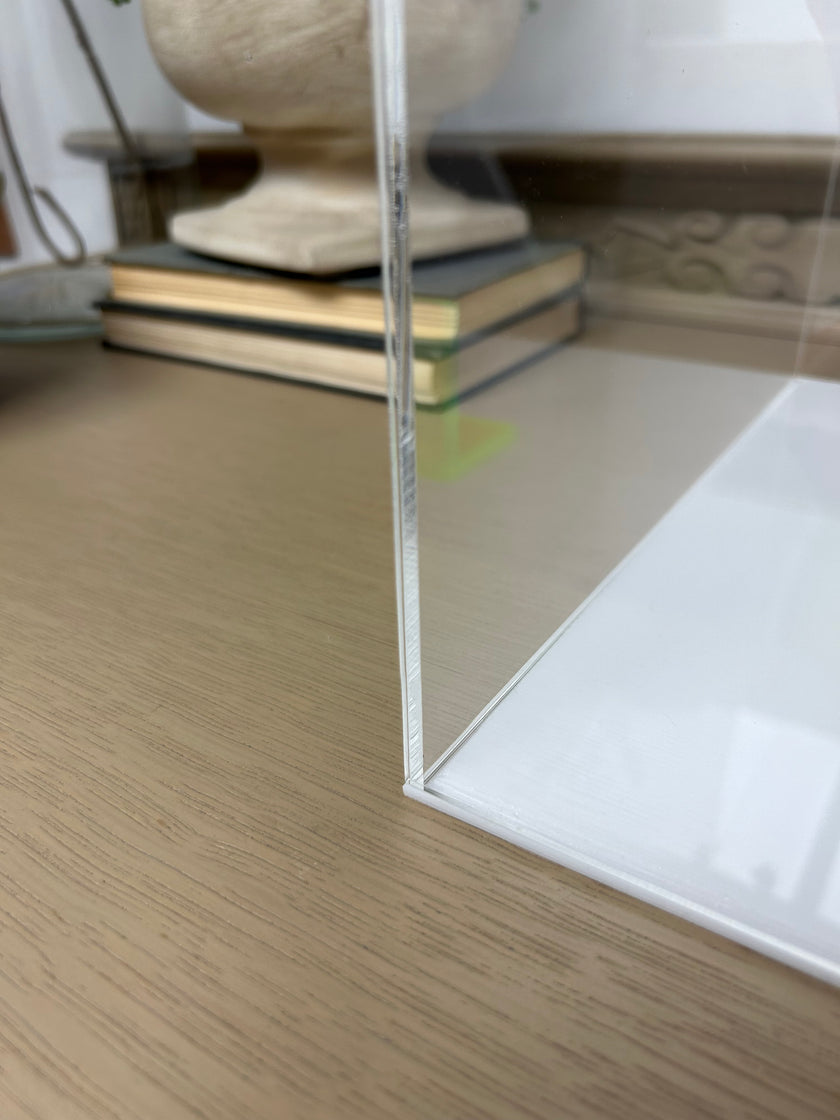 Acrylic 5-Sided Box w/ White Base