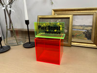 5-Sided Fluorescent Pink Acrylic Box