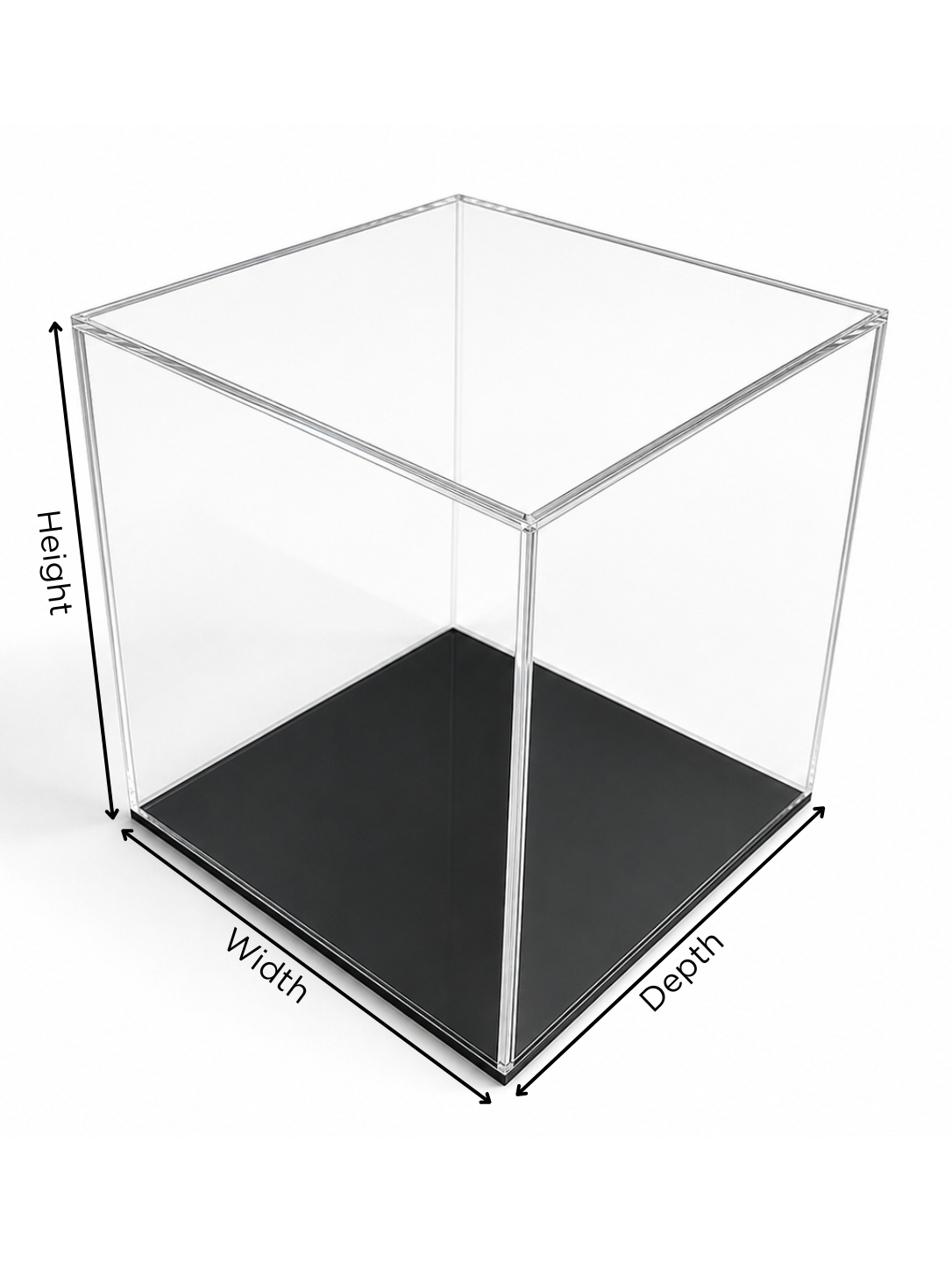 Acrylic Box With Black Base - Custom Size