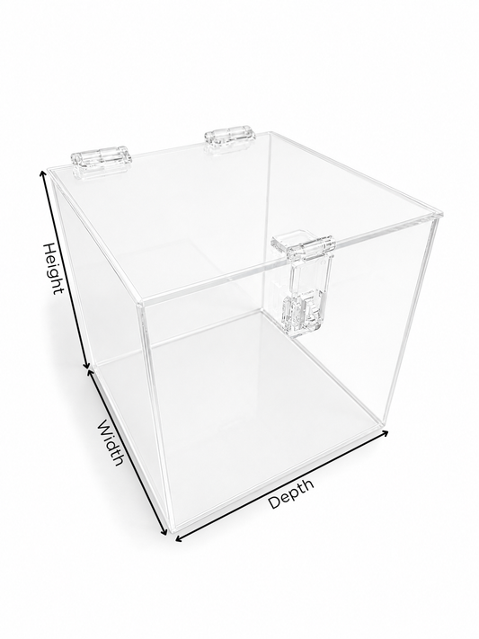 Caja de acrílico transparente personalizada con cierre