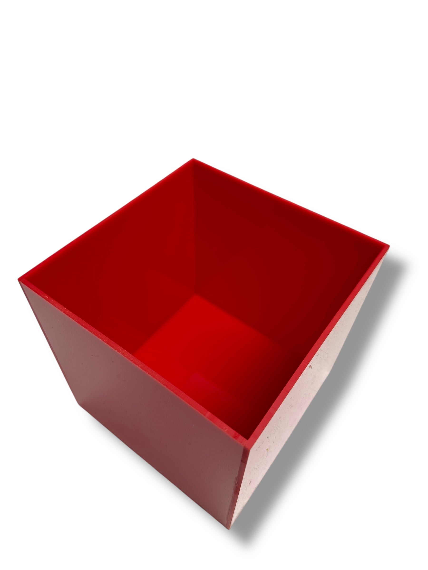 Red Acrylic Plexiglass 5-Sided Box #2793
