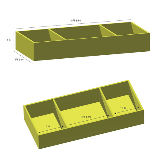 Custom Made Acrylic Fluorescent Yellow Display Tray