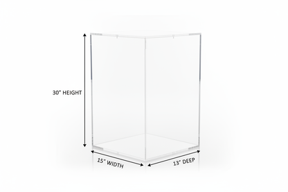 clear acrylic box 30 tall x 15 x 13 deep 