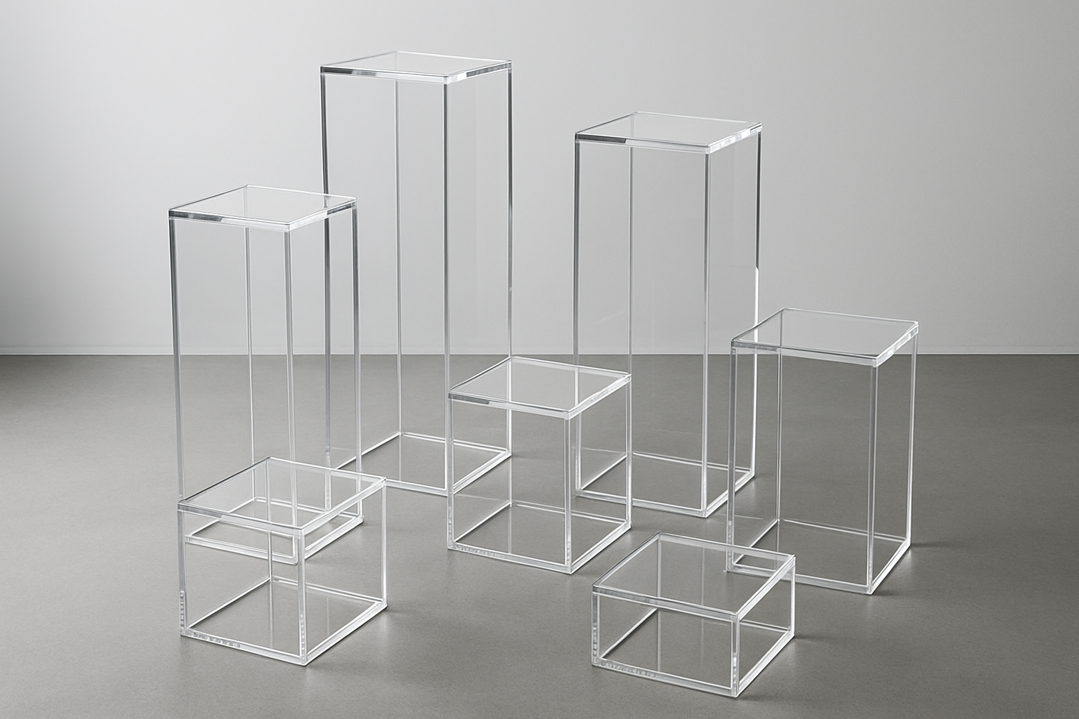 square acrylic pedestals
